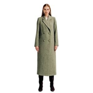 TORN by Ronny Kobo Moss Green Tyra Coat Wool Blend Double Breasted Women's Large